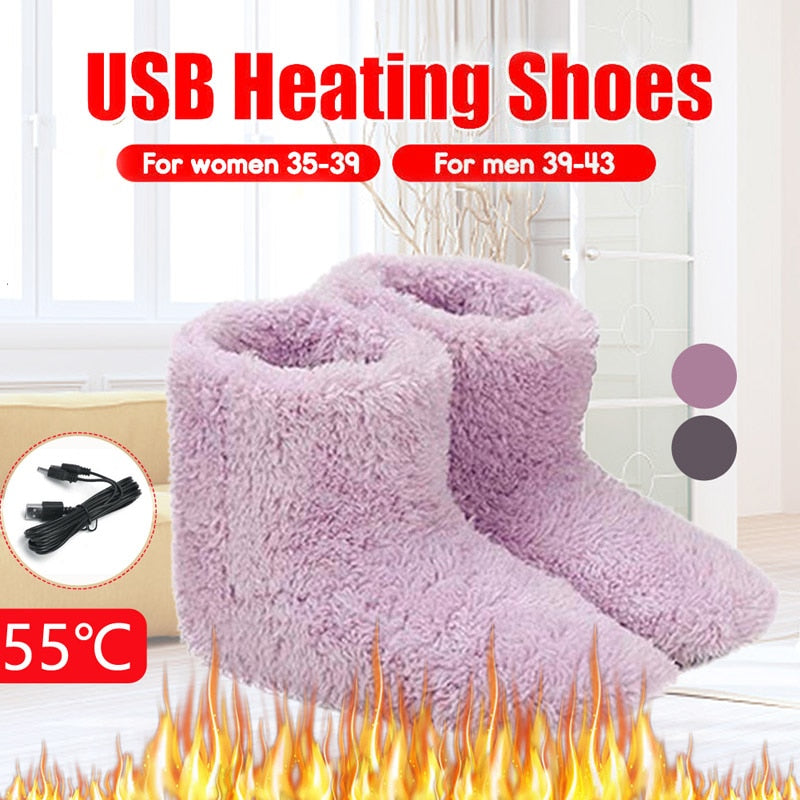 USB Heated Warm Feet Thick Flip Flop Warm Foot Treasure Warmer Shoe Winter n zx