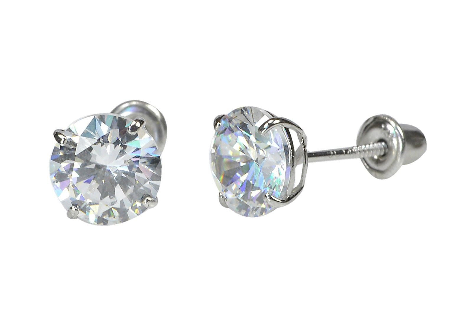 14k white adult screw back earrings 14k white adult screw back earrings