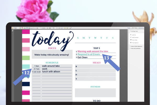 add custom text to printables: change font sizes and colors