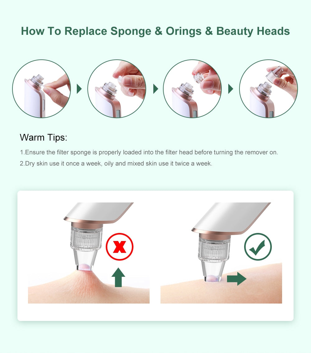 How to replace sponge and orings and beauty heads.