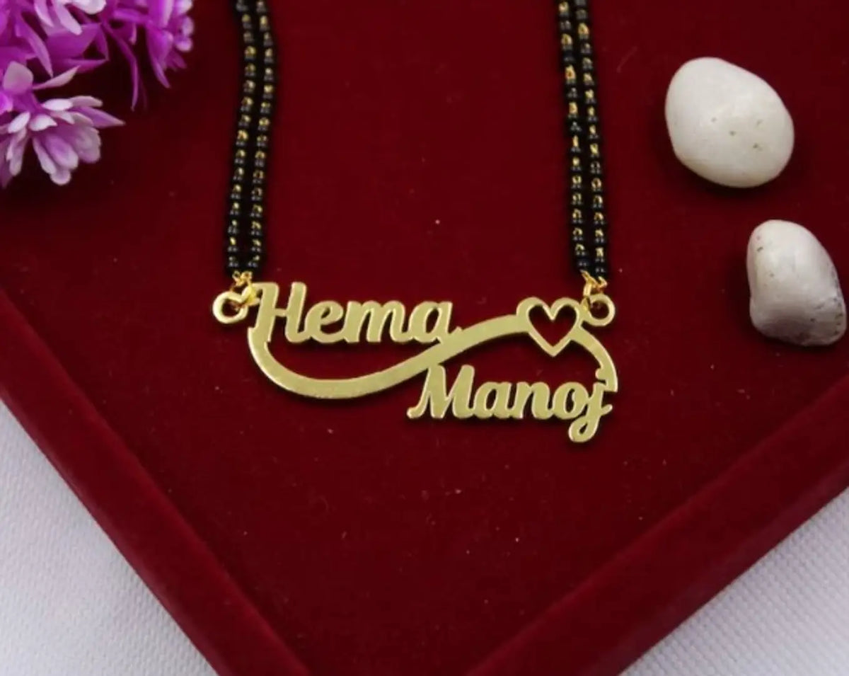 Name Necklace Mangalsutra Name Anniversary Pendant – shopblaze