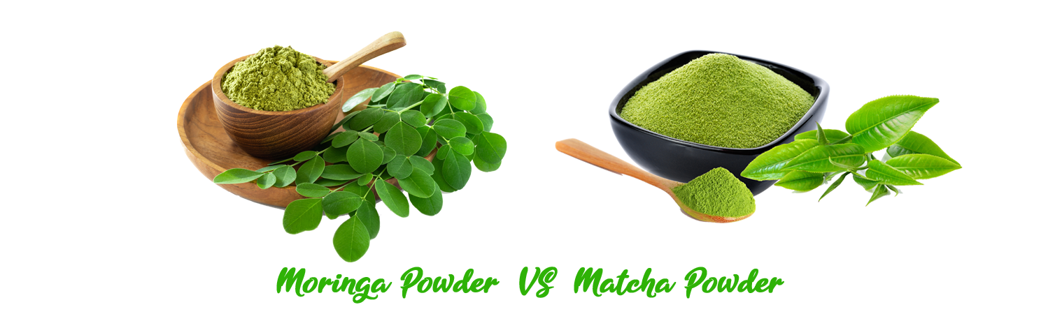 moringa powder vs matcha powder
