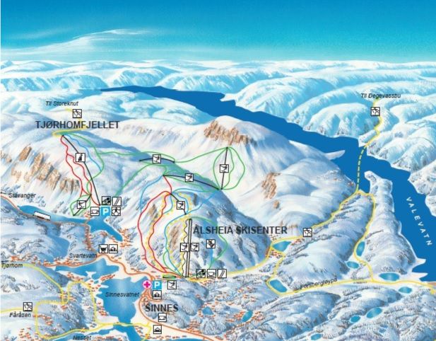 ski map sirdal norway