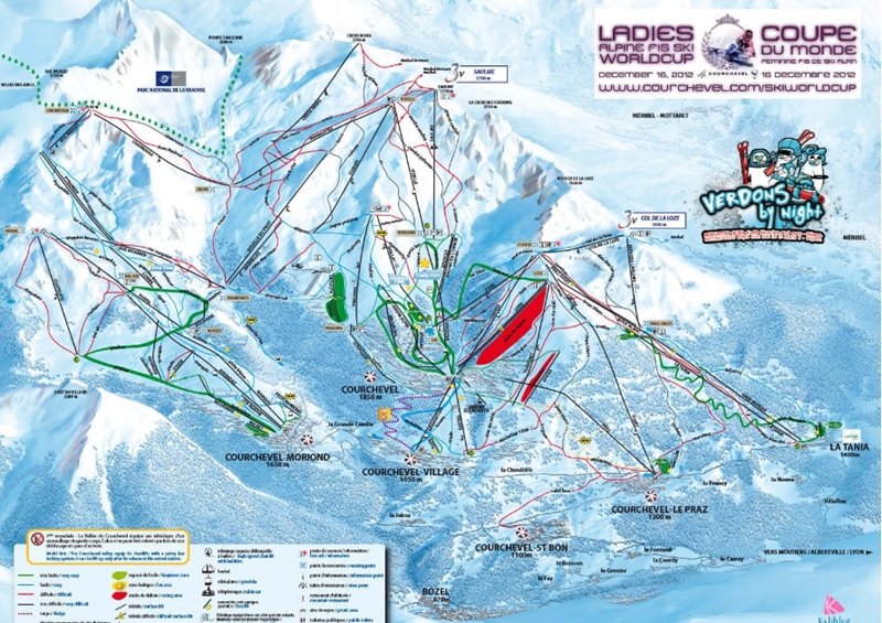La Tania Ski trail map
