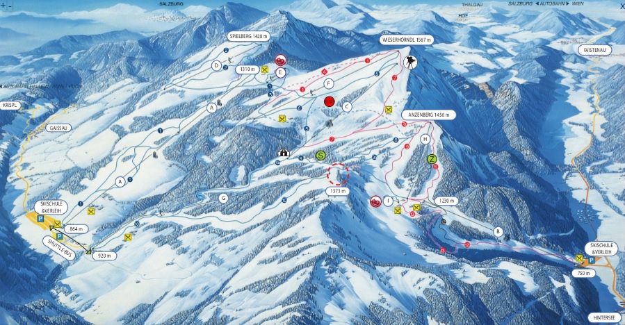 Gaissau-Hintersee Austria Ski trail map