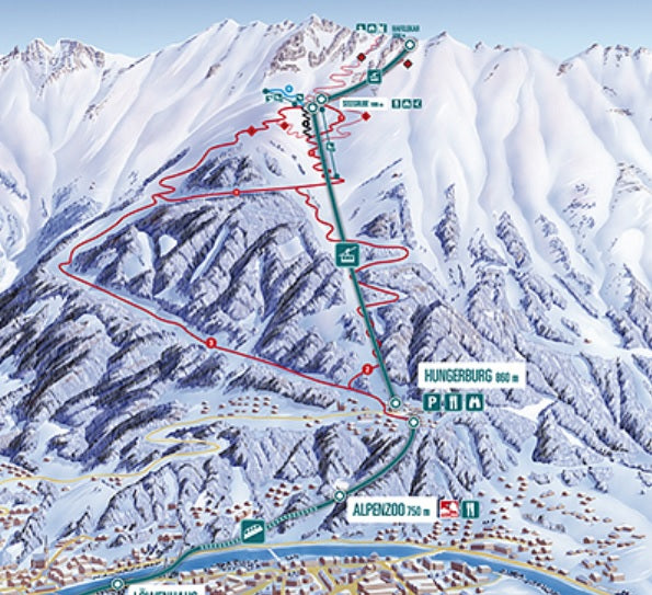 innsbrucker nordkettenbahnen ski trail map