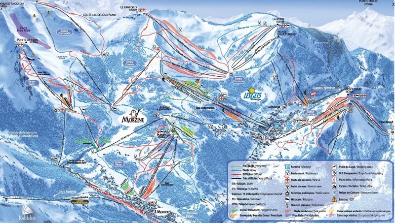 ski map trail morzine france