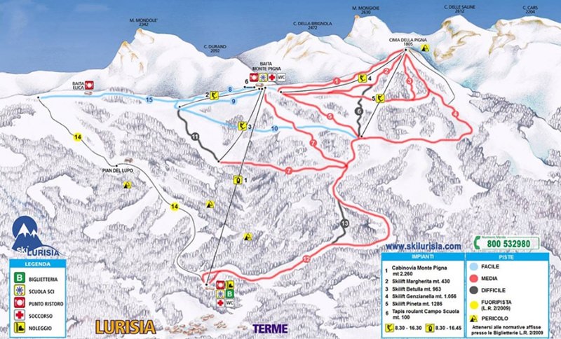 Lurisia Ski Trail Map