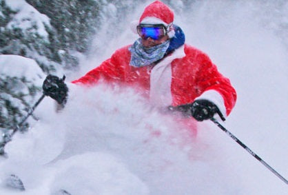 Santa skiing