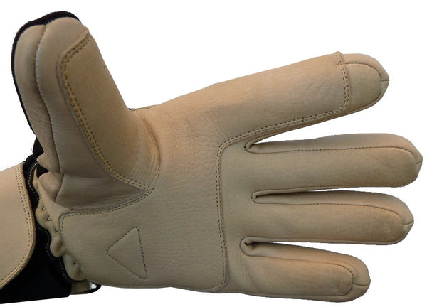 leather ski glove palm reinforcement