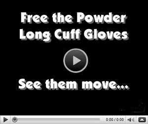 video of free the powder long cuff glove