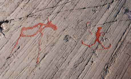 rock cave paintings skiers