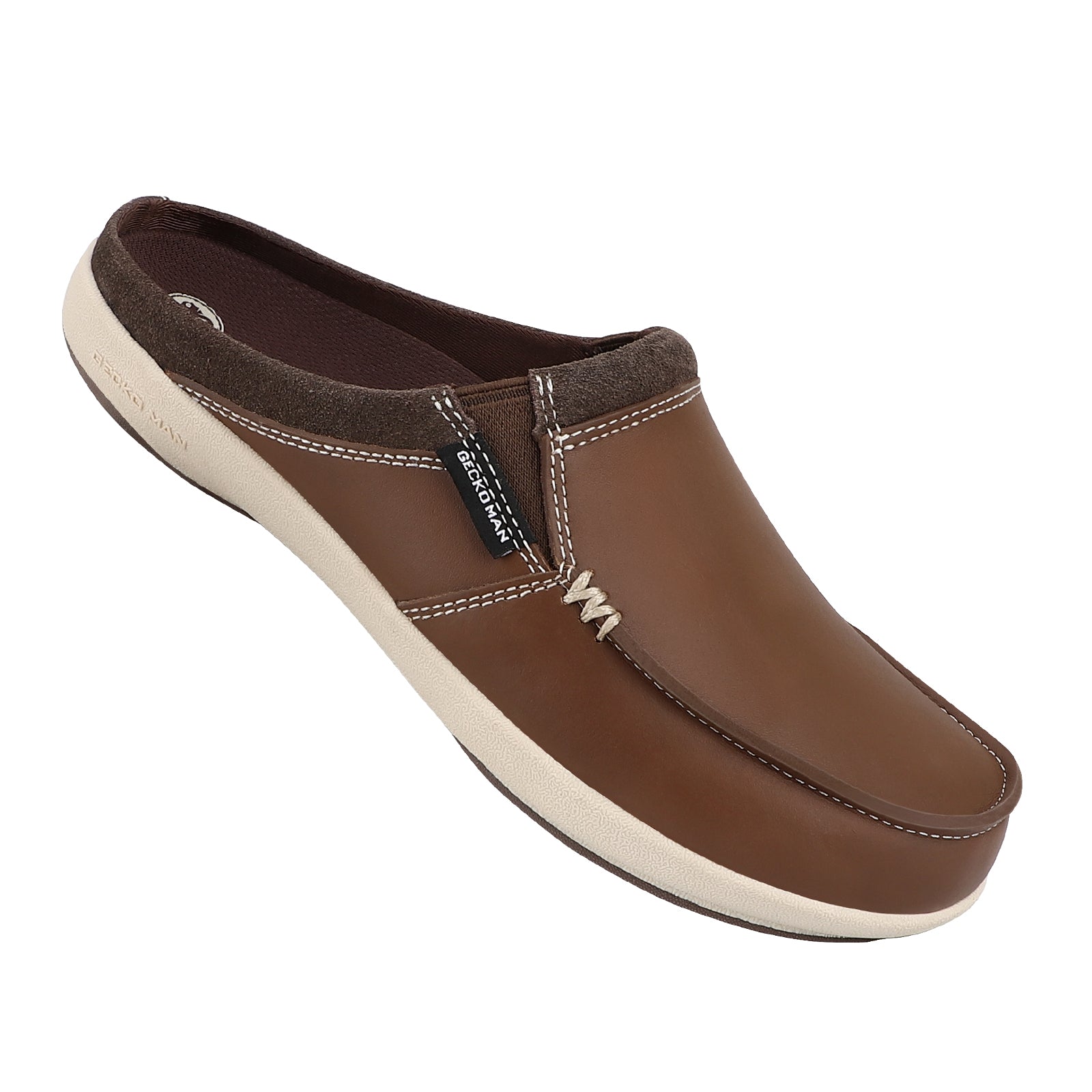 Men's Leather Slippers With Arch Support Shoes GECKOMAN