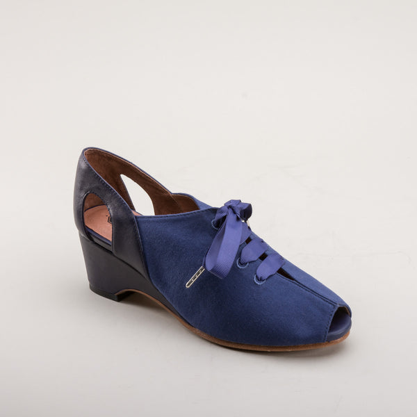 navy blue wedge shoes