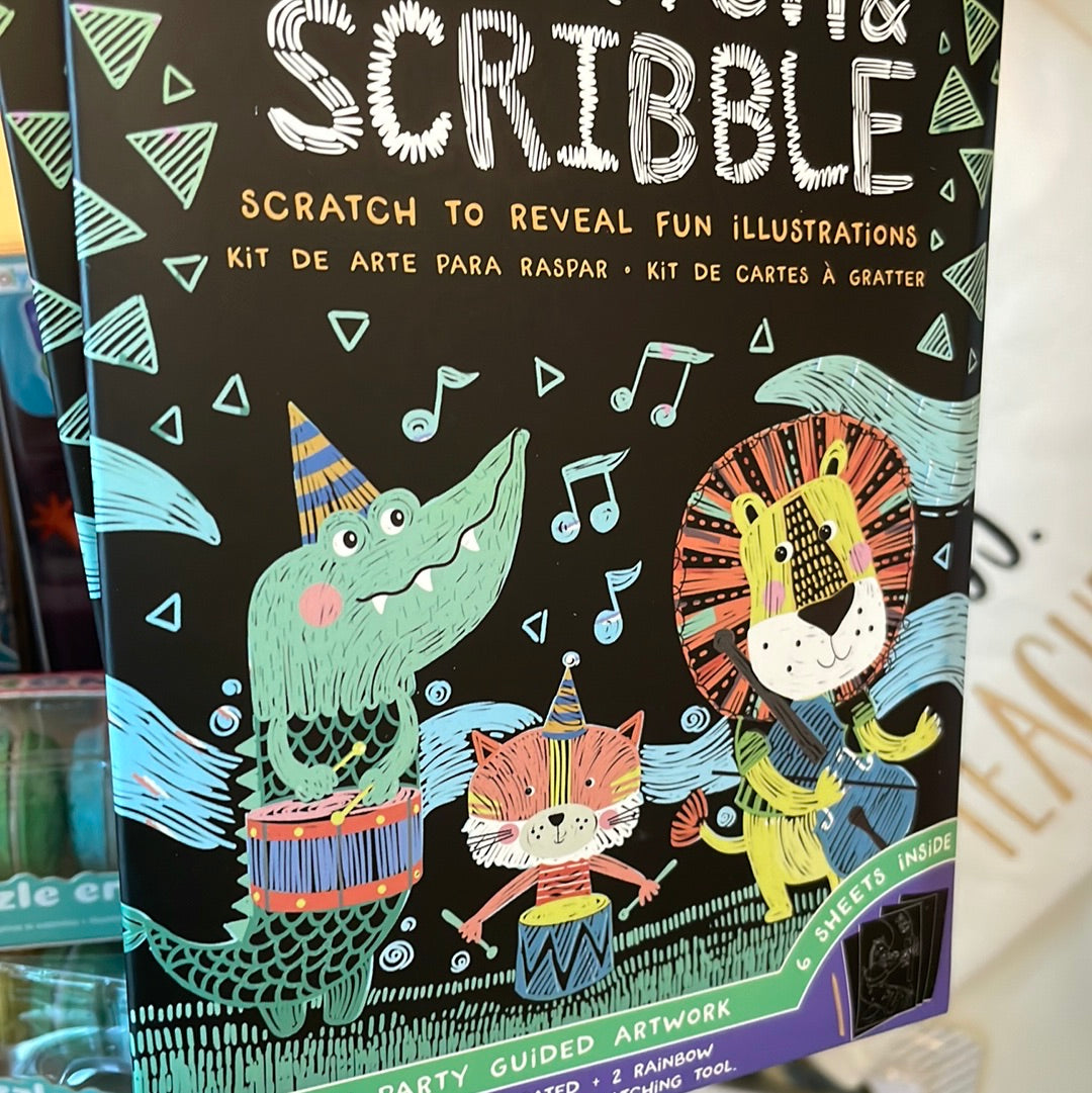 Mini Safari animal Scratch and Scribble Pad