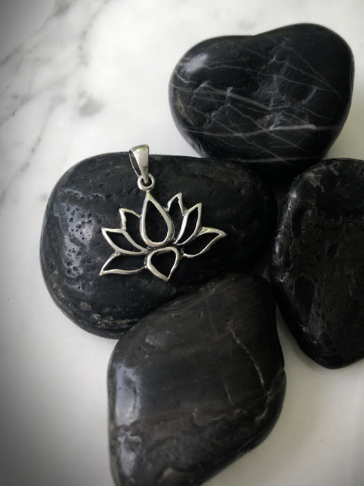 Open Lotus Pendant | Sterling Silver Necklace | Light Years Jewelry