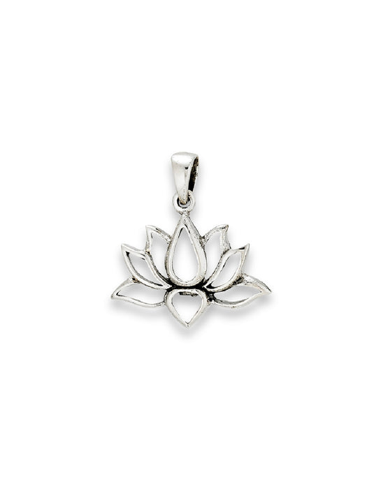 Open Lotus Pendant | Sterling Silver Necklace | Light Years Jewelry