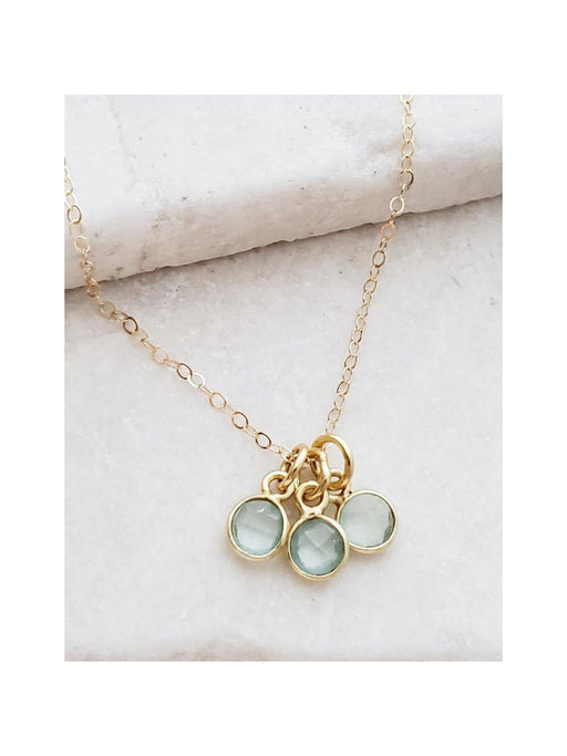 Gemstone Trio Necklace | Blue Chalcedony | 14kt Gold Filled Chain Pendants | Light Years