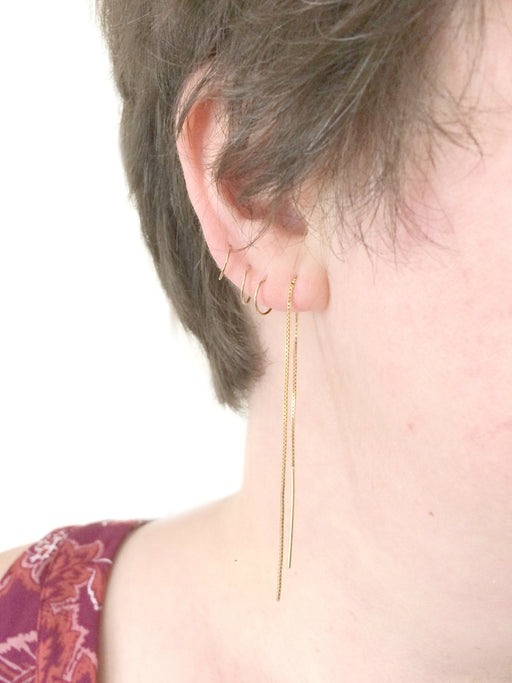 Chain Ear Threads | Sterling Silver Gold Vermeil Earrings | Light Years