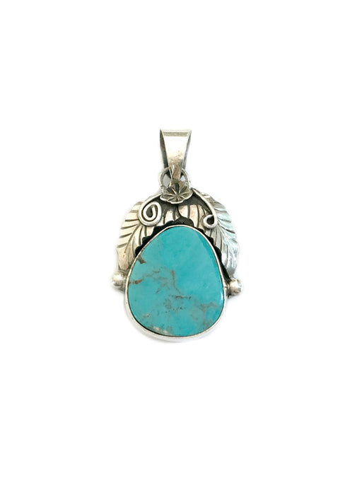 Navajo Turquoise & Feather Pendant | Sterling Silver | Light Years