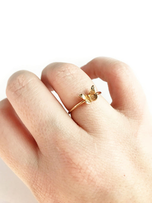Golden 3D Butterfly Ring | Size 7 Gold Plated | Light years Jewelry