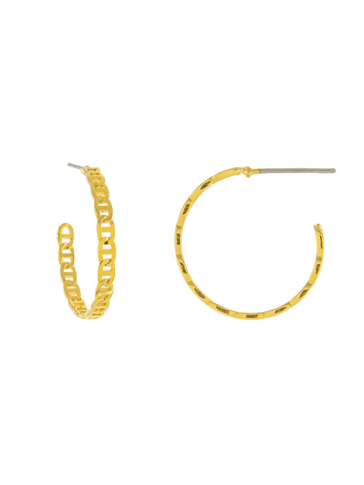 Chain Link Post Hoops | Gold Plated Earrings | Light Years Jewelry