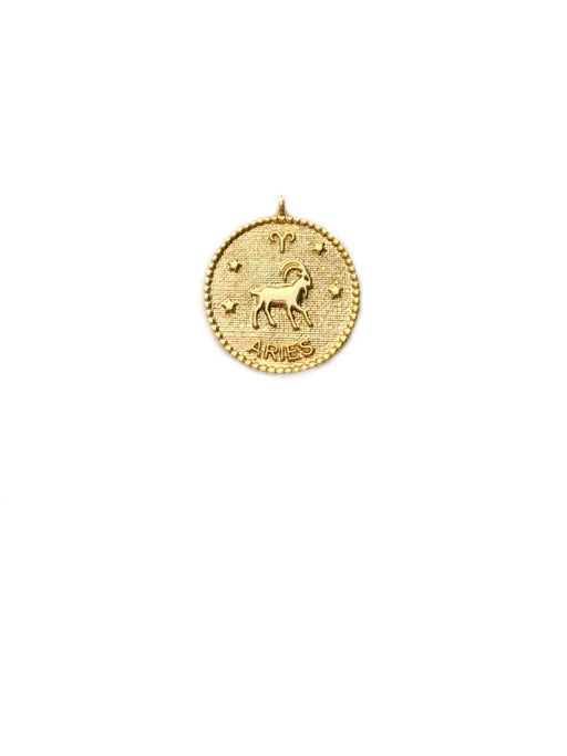 Zodiac Medallion Necklace | Aries | Gold Plated Chain Pendant | Light Years 