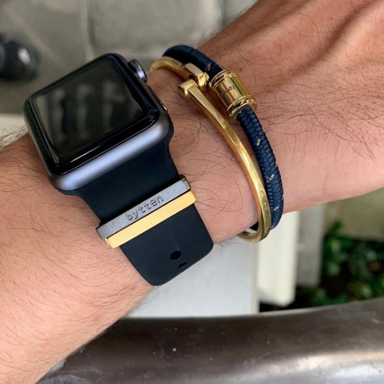 Pictured here: Bytten Clasps in black rhodium and satin gold