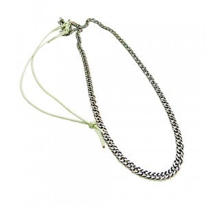 Sterling Silver Chain Leather Necklace