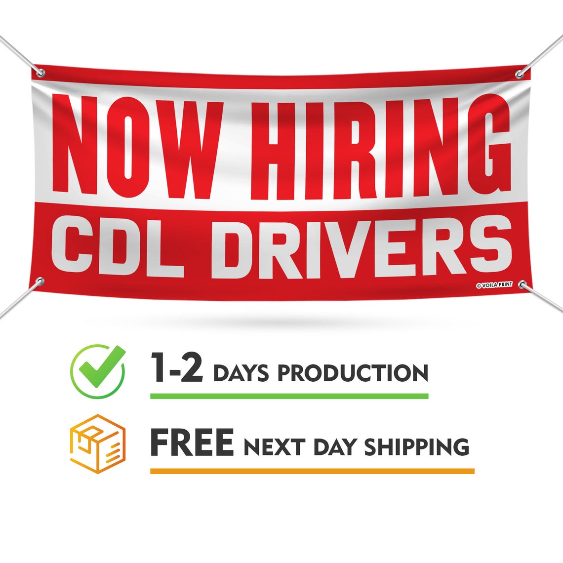 Heavy-Duty Vinyl Single-Sided with Metal Grommets Non-Fabric CDL Drivers Now Hiring Extra Large 13 oz Banner