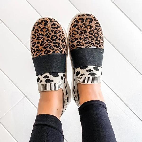 leopard flat sneakers