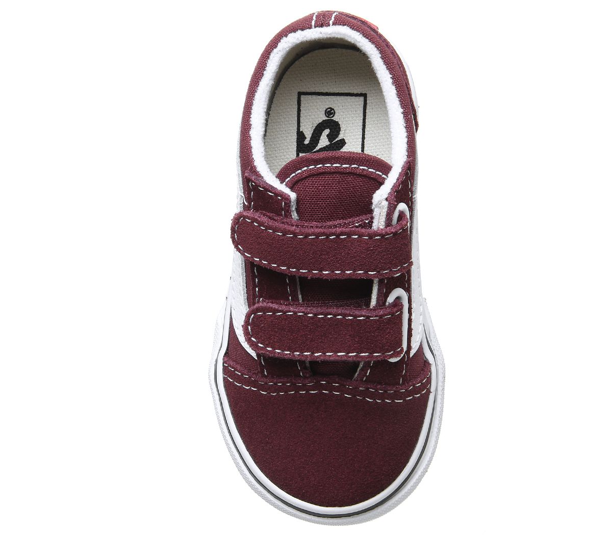 burgundy velcro vans