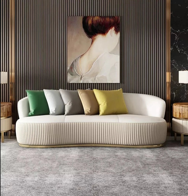 Modern Luxury Leather Sofa Round Shape