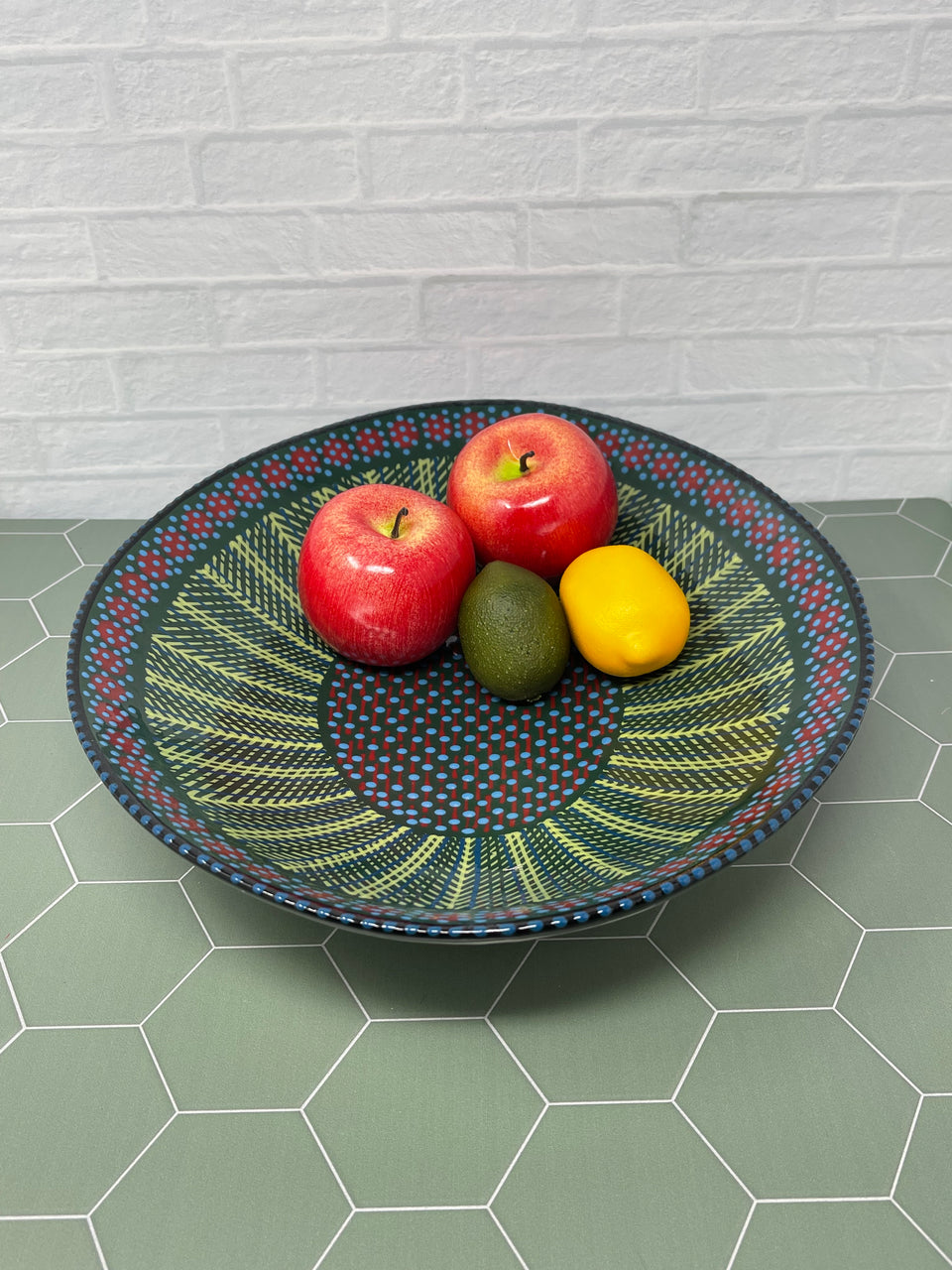 Potters Large Green Oval Fruit Bowl