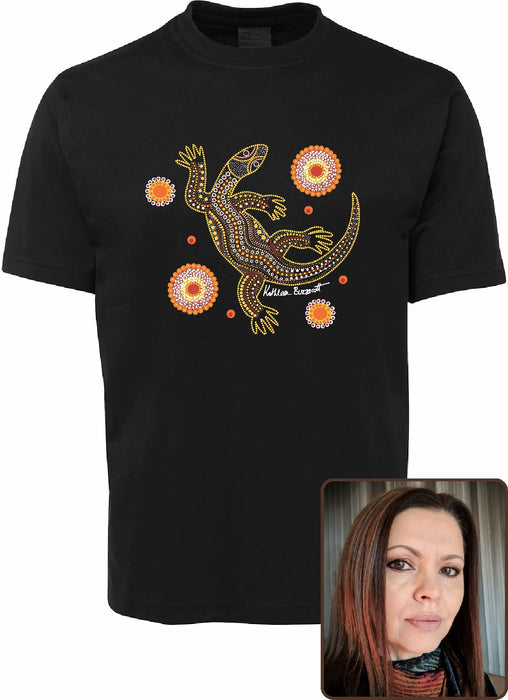 T Shirt ADULT Regular Fit - Kathleen Buzzacott, Sand Goanna Design