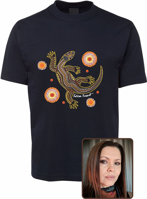 T Shirt ADULT Regular Fit - Kathleen Buzzacott, Sand Goanna Design