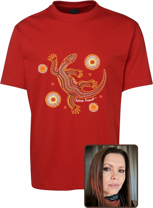 T Shirt ADULT Regular Fit - Kathleen Buzzacott, Sand Goanna Design