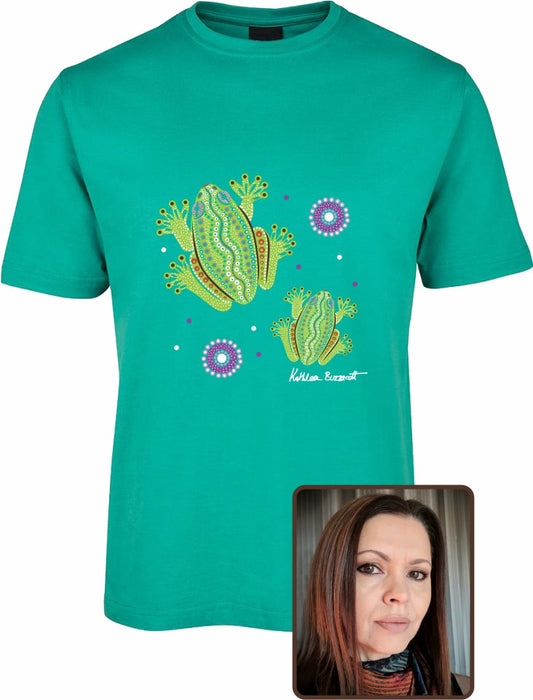 T Shirt ADULT Regular Fit - Kathleen Buzzacott, Centralian Tree Frog Design