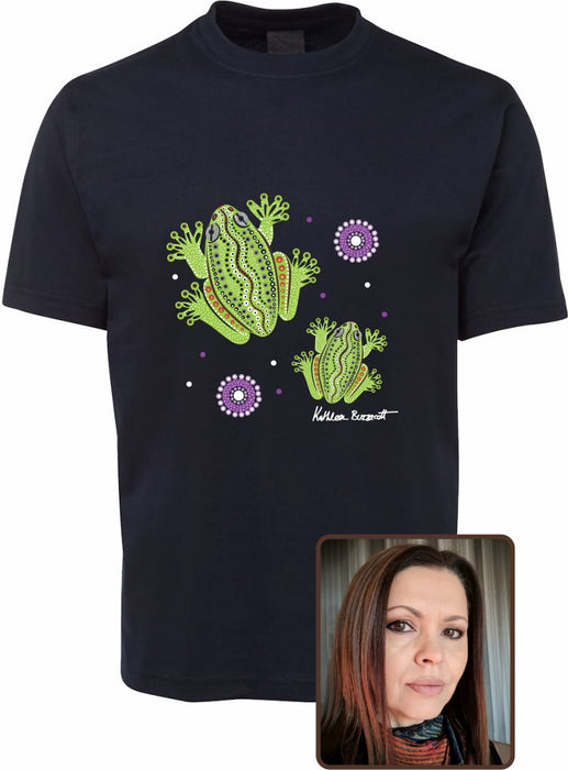 T Shirt ADULT Regular Fit - Kathleen Buzzacott, Centralian Tree Frog Design