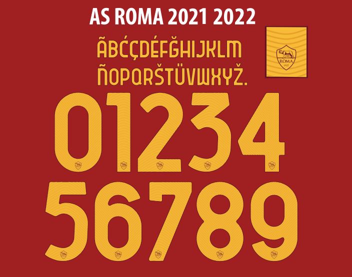 KIT /Namen/ Zahlen Offiziellen As Roma Home Weg /3RD /4TH 2003-2004 Nameset 