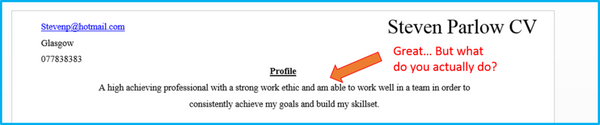 Cliche CV profile