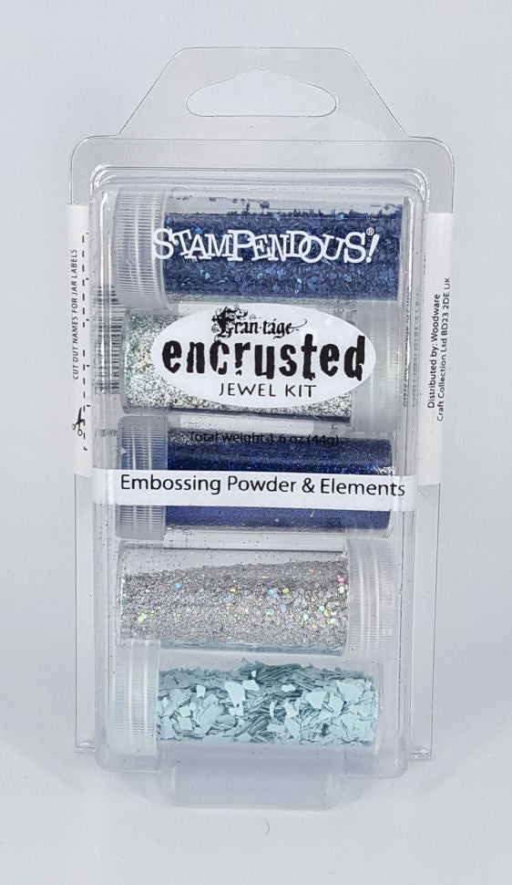 Frantage Encrusted Jewel Kit Collection TEAL Embossing & Element Stampendous NEW 