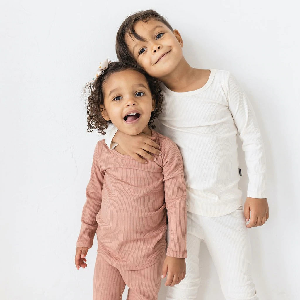 KID'S/YOUTH RIB-KNIT PAJAMA SET | TERRACOTTA 1/2T