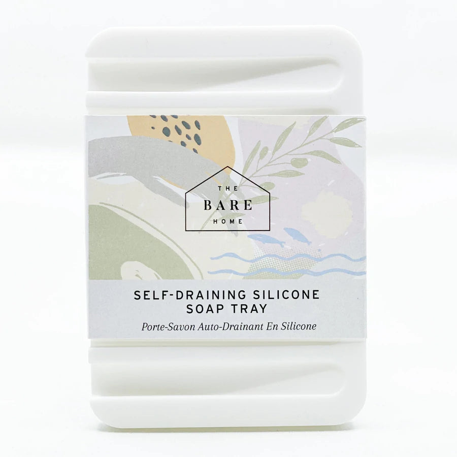 WHITE SELF-DRAINING SILICONE SOAP TRAY
