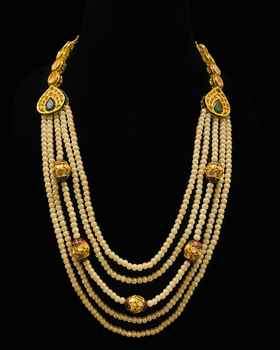 Pearl and Kundan Statement Long Necklace – The Jovi's