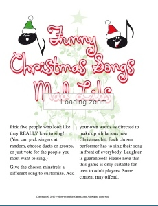 Funny Christmas Songs Printable Games