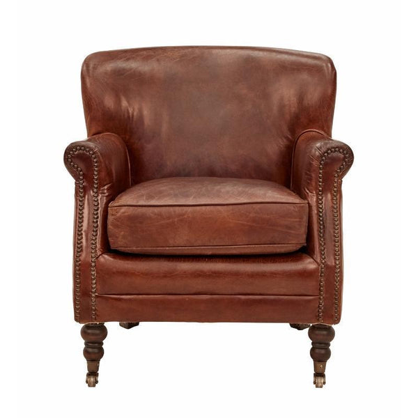 leather armchair with nailheads