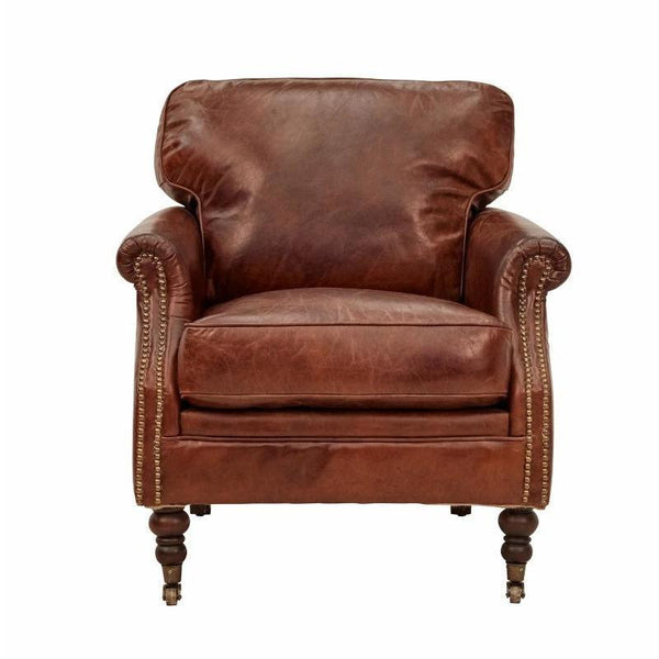 leather armchair with nailheads