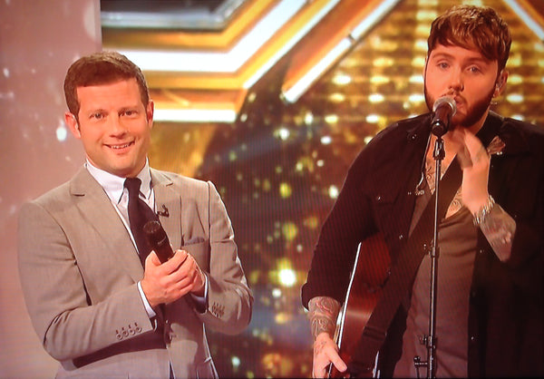 Dermot O'leary wearing a Guy Field Tab Collar Shirt