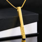 Luxury 4-Sides Engraved Vertical Stick Necklace